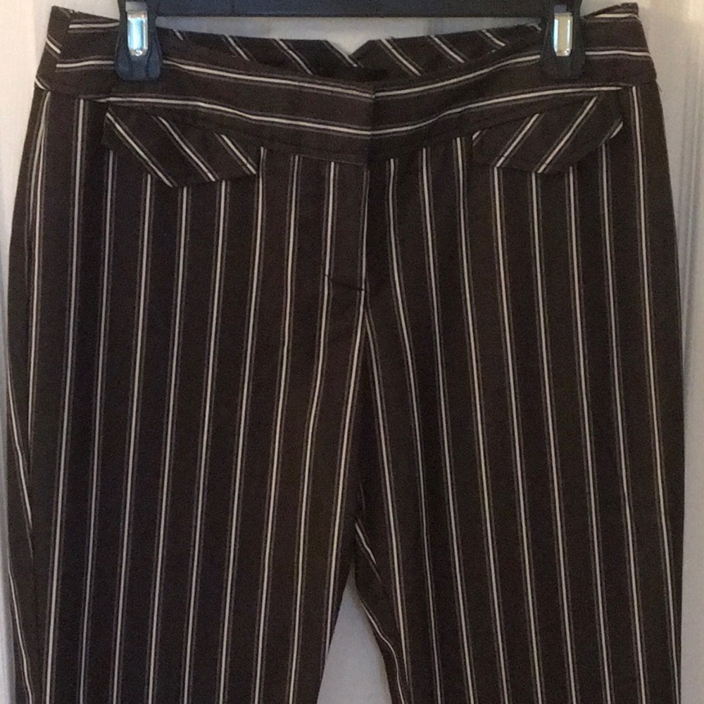 NEW STAR CITY Striped Capri’s gray & beige stripes Sz 9 - Picture 2 of 12